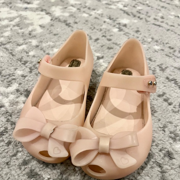 Mini Melissa Peach Bows strap shoes size 8 - Picture 4 of 9